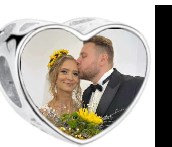 Charms • Zawieszka ze zdjęciem i grawerem • Serce ażurowe 2