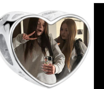 Charms • Zawieszka ze zdjęciem i grawerem • Serce ażurowe 2