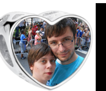 Charms • Zawieszka ze zdjęciem i grawerem • Serce ażurowe 2