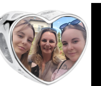 Charms • Zawieszka ze zdjęciem i grawerem • Serce ażurowe 2