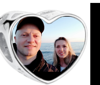 Charms • Zawieszka ze zdjęciem • Serce • Granatowa cyrkonia 2