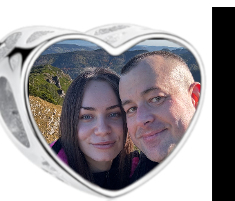 Charms • Zawieszka ze zdjęciem i grawerem • Serce ażurowe 2