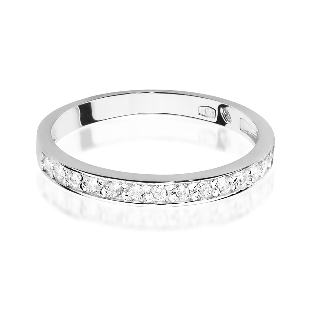 Pierścionek obrączka z białego złota z brylantami 0.20ct 3