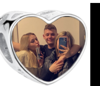Charms • Zawieszka ze zdjęciem i grawerem • Serce ażurowe 2