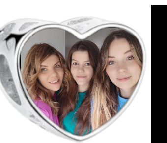 Charms • Zawieszka ze zdjęciem i grawerem • Serce ażurowe 2