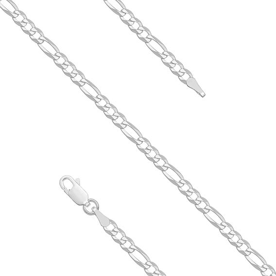 Srebrny łańcuszek diamentowany figaro 50 cm FUGIEX80R_34/50 2