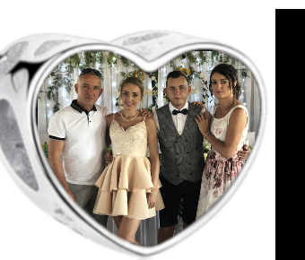 Charms • Zawieszka ze zdjęciem i grawerem • Serce ażurowe 1