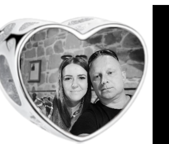 Charms • Zawieszka ze zdjęciem i grawerem • Serce ażurowe 2