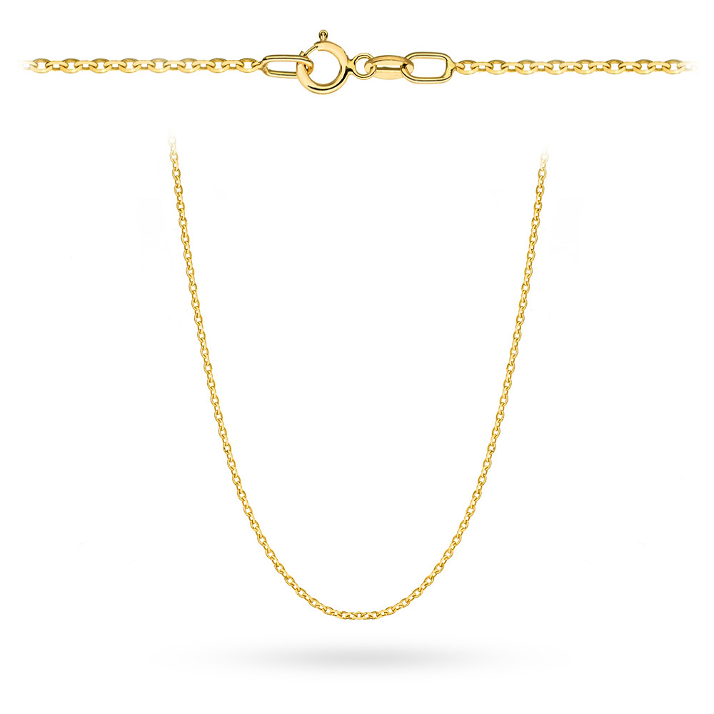 Złoty łańcuszek Rolo diamentowany 42cm FUG1-L00034-375 1
