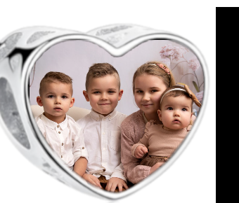 Charms • Zawieszka ze zdjęciem i grawerem • Serce ażurowe 2