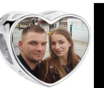 Charms • Zawieszka ze zdjęciem i grawerem • Serce ażurowe 2