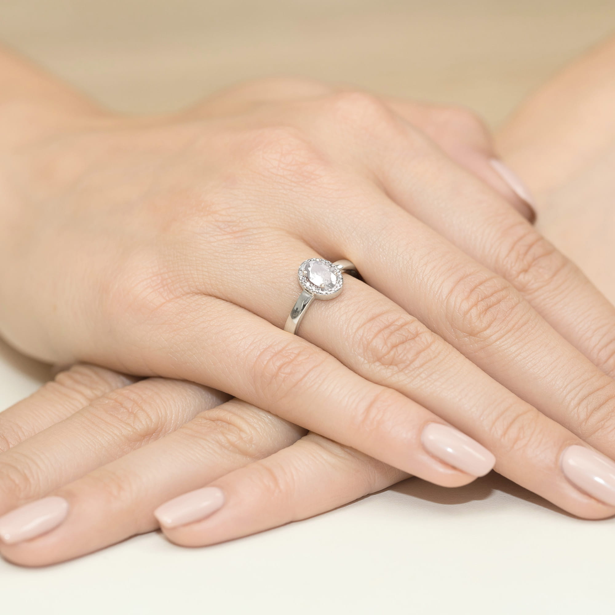 Pierścionek zaręczynowy z białego złota z diamentami laboratoryjnymi 0.48 ct 2