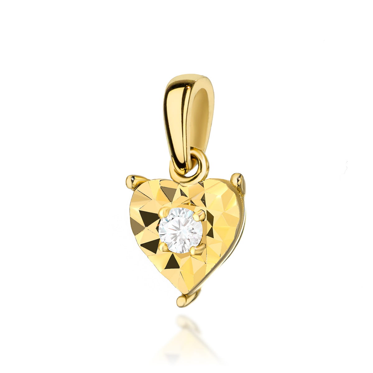 Zawieszka z żółtego złota z brylantem 0.04 ct FZ0519-585-B0.04 2