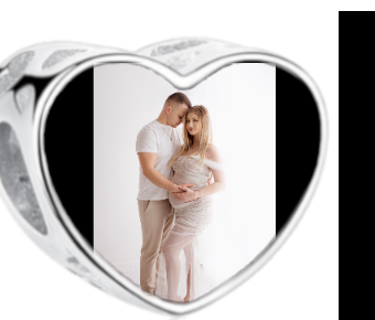 Charms • Zawieszka ze zdjęciem i grawerem • Serce ażurowe 2