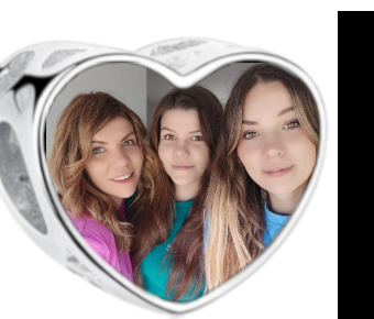 Charms • Zawieszka ze zdjęciem i grawerem • Serce ażurowe 1