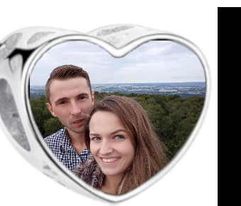Charms • Zawieszka ze zdjęciem i grawerem • Serce ażurowe 2