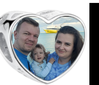 Charms • Zawieszka ze zdjęciem i grawerem • Serce ażurowe 2