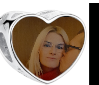 Charms • Zawieszka ze zdjęciem i grawerem • Serce ażurowe 1