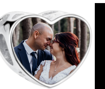 Charms • Zawieszka ze zdjęciem i grawerem • Serce ażurowe 2