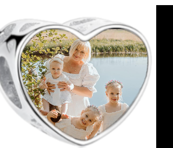 Charms • Zawieszka ze zdjęciem i grawerem • Serce ażurowe 2