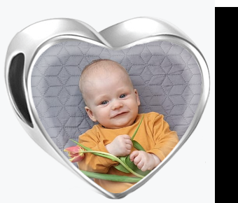 Charms • Zawieszka ze zdjęciem • Serce • Różowe cyrkonie 2