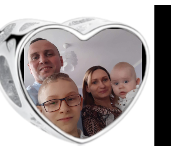 Charms • Zawieszka ze zdjęciem i grawerem • Serce ażurowe 2