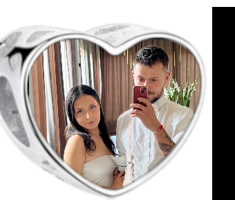 Charms • Zawieszka ze zdjęciem i grawerem • Serce ażurowe 2