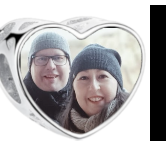 Charms • Zawieszka ze zdjęciem • Serce ażur • Różowe cyrkonie 2
