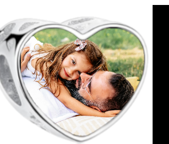 Charms • Zawieszka ze zdjęciem • Serce ażur • Różowe cyrkonie 1