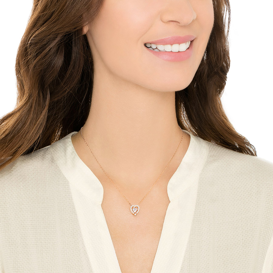 Naszyjnik SWAROVSKI • Sparkling Dance Heart Necklace, White 5284188 2