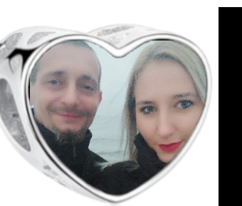 Charms • Zawieszka ze zdjęciem i grawerem • Serce ażurowe 1