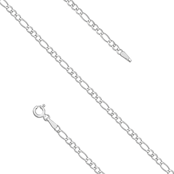 Srebrny łańcuszek diamentowany Figaro płaskie 45 cm FUGIEX60R/45 2