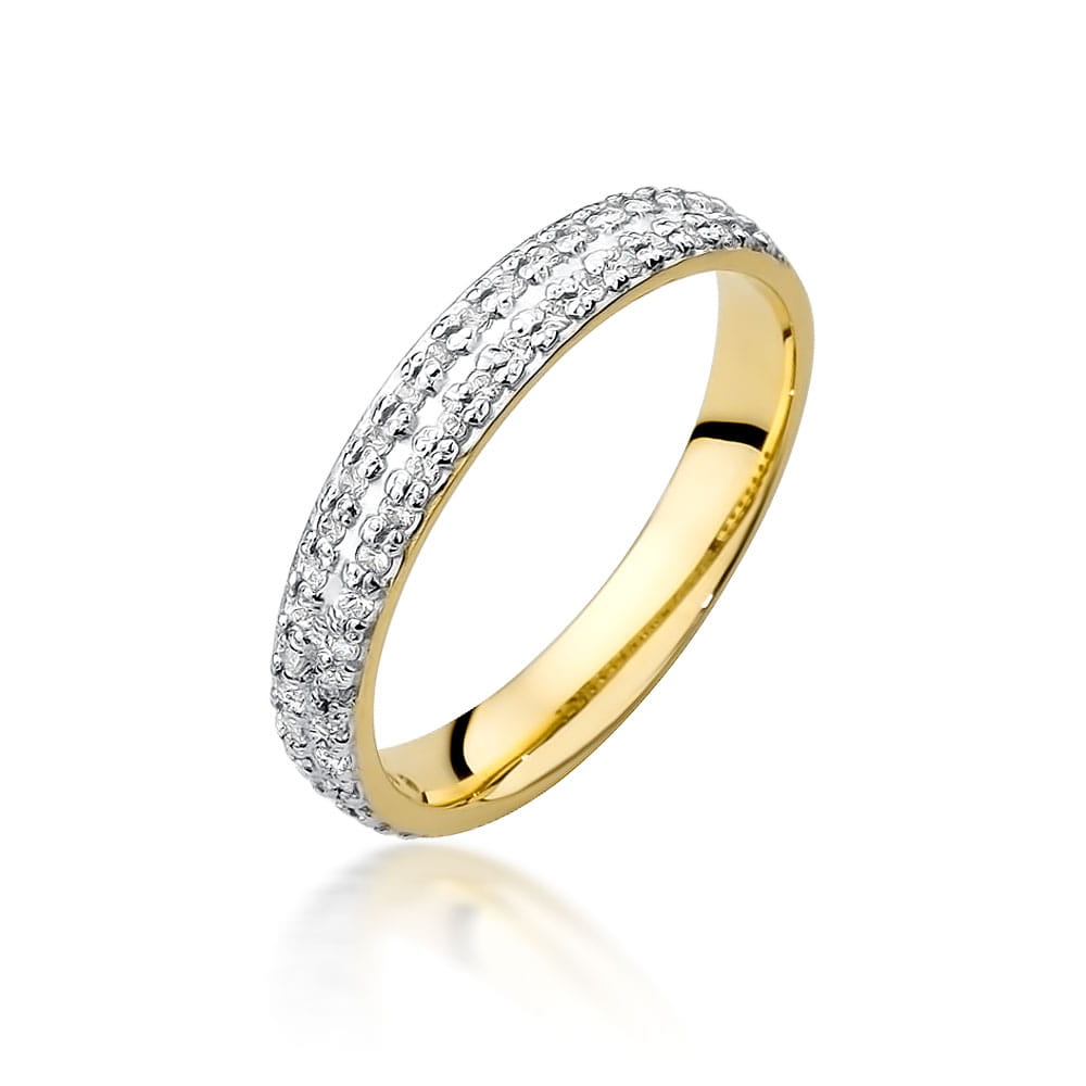 Pierścionek zaręczynowy z żółtego złota z brylantem 0.23 ct 3