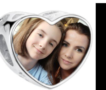Charms • Zawieszka ze zdjęciem i grawerem • Serce ażurowe 1