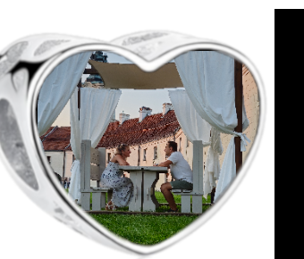 Charms • Zawieszka ze zdjęciem i grawerem • Serce ażurowe 2