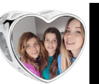Charms • Zawieszka ze zdjęciem i grawerem • Serce ażurowe 2