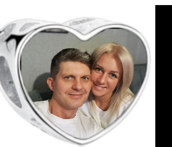 Charms • Zawieszka ze zdjęciem i grawerem • Serce ażurowe 2