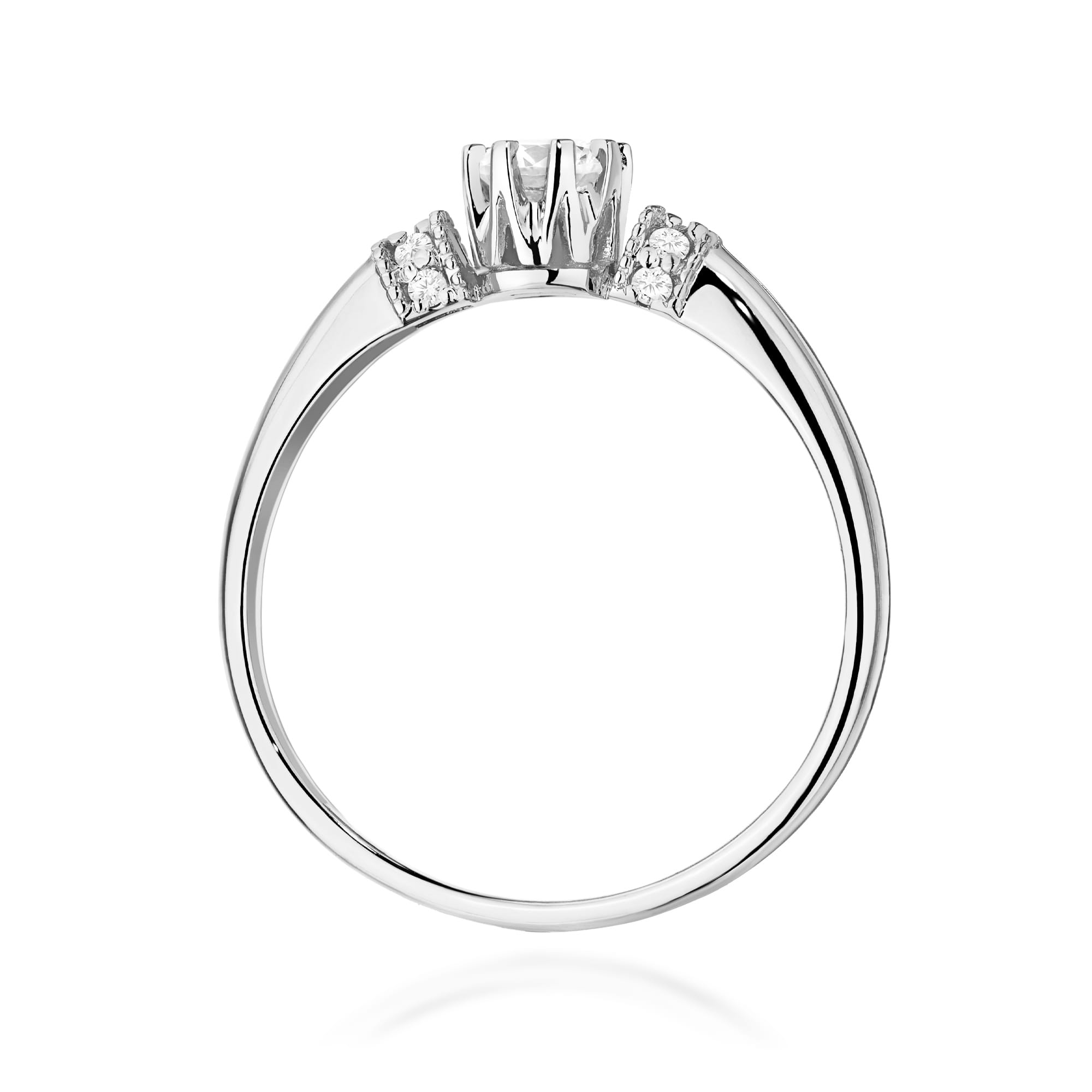 Pierścionek zaręczynowy z białego złota z diamentami laboratoryjnymi 0.32ct 4