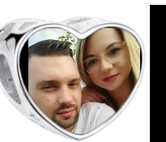 Charms • Zawieszka ze zdjęciem i grawerem • Serce ażurowe 1