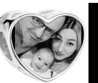Charms • Zawieszka ze zdjęciem i grawerem • Serce ażurowe 1