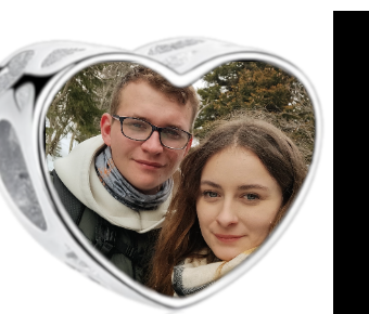 Charms • Zawieszka ze zdjęciem i grawerem • Serce ażurowe 2