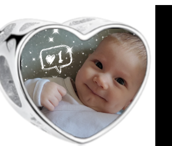 Charms • Zawieszka ze zdjęciem i grawerem • Serce ażurowe 2