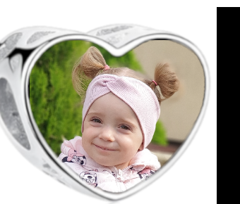 Charms • Zawieszka ze zdjęciem i grawerem • Serce ażurowe 2