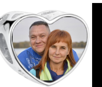 Charms • Zawieszka ze zdjęciem i grawerem • Serce ażurowe 1