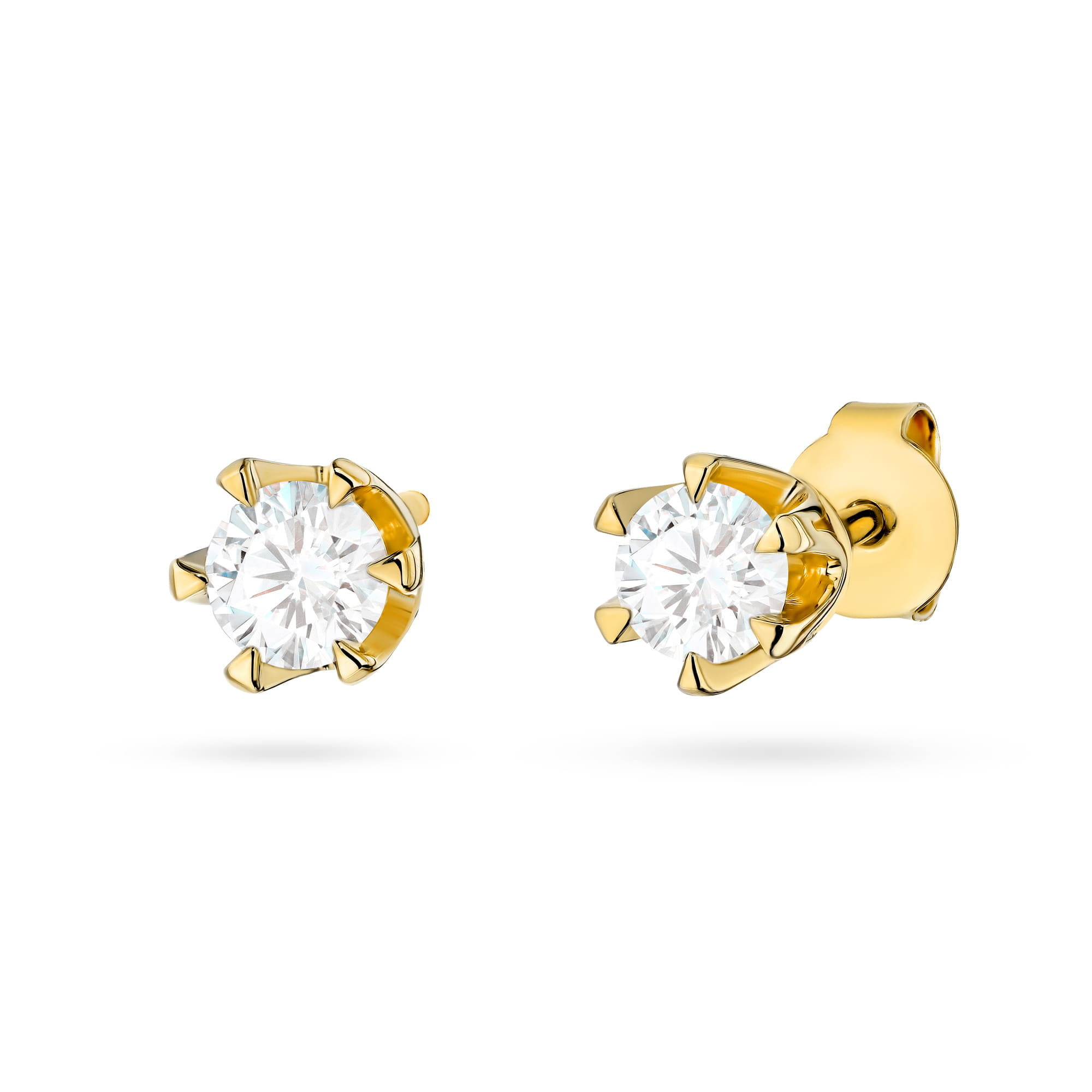 Kolczyki z żółtego złota z diamentami laboratoryjnymi FKO220-585-LD0.60 1
