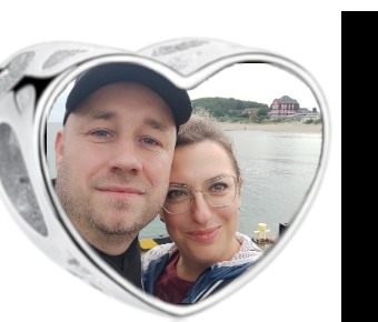 Charms • Zawieszka ze zdjęciem i grawerem • Serce ażurowe 2
