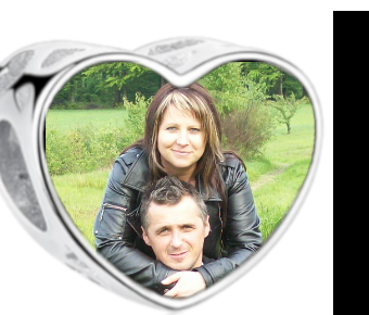Charms • Zawieszka ze zdjęciem i grawerem • Serce ażurowe 2