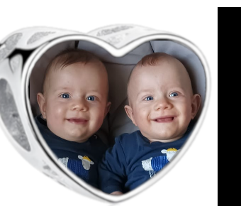 Charms • Zawieszka ze zdjęciem i grawerem • Serce ażurowe 1