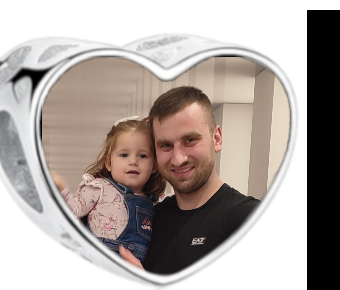 Charms • Zawieszka ze zdjęciem i grawerem • Serce ażurowe 2