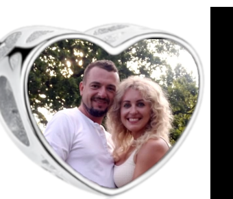 Charms • Zawieszka ze zdjęciem i grawerem • Serce ażurowe 2